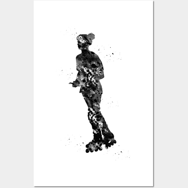 Roller skating girl Wall Art by erzebeth